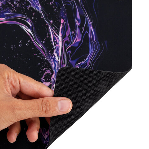 Коврик для мыши SONNEN "NEON SPLASH" резина + ткань, 250х200х2 мм, 513957 - фото 3