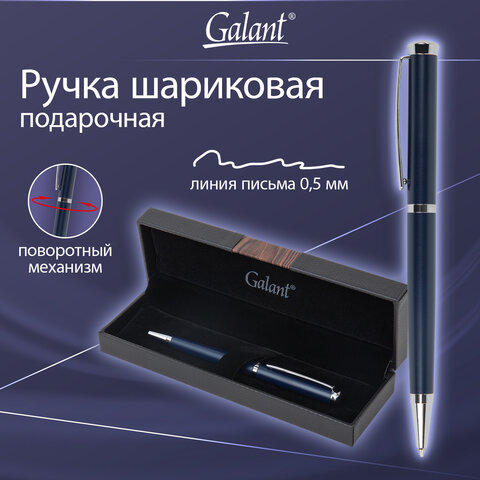 Ручка подарочная шариковая GALANT "Ricardo", корпус темно-синий, детали серебро, узел 0,7 мм, линия письма 0,5 мм, синяя, 144168 - фото 14