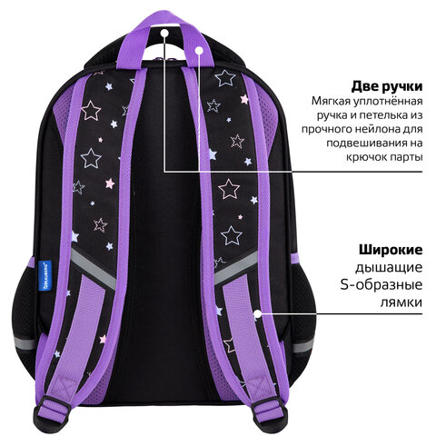 Рюкзак BRAUBERG OPTIMA, 2 отделения, с брелоком, "Radiant unicorn", 36х27х18 см, 273157 - фото 17