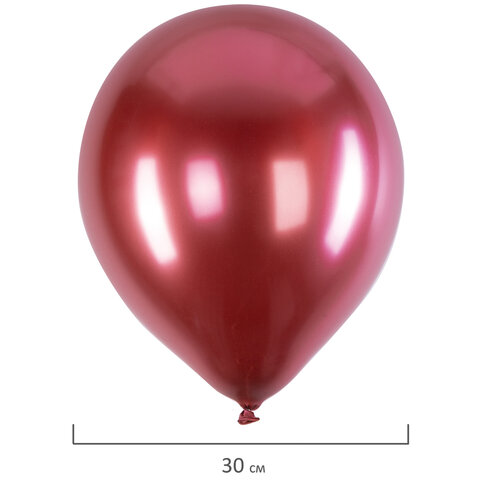 Шары воздушные 30 см, 50 штук, "ХРОМ", ассорти, BRAUBERG KIDS, 591884 - фото 5