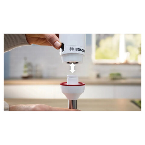 Блендер погружной BOSCH MSM4W210, 600 Вт, 1 скорость, 1 насадка, стакан, белый - фото 6