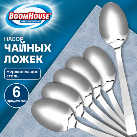 Ложки чайные STANDART, НАБОР 6 шт., на подвесе, нержавеющая сталь, серебристые, BOOMHOUSE (БУМХАУС), 702278 - фото 6