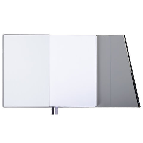 Ежедневник недатированный А5 145х213 мм BRAUBERG "Vogue", под кожу, магнитный клапан, 160 л., серый, 116224 - фото 5