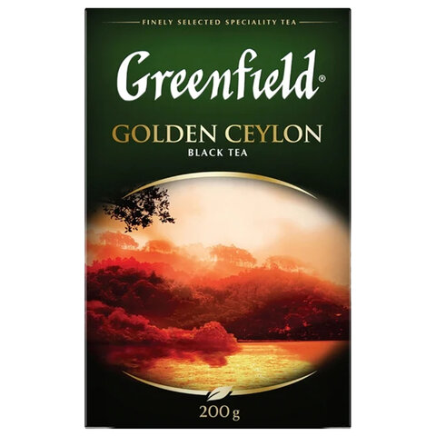 Чай листовой GREENFIELD "Golden Ceylon" черный цейлонский крупнолистовой 200 г, 0791-10 - фото 1
