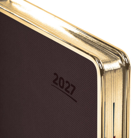 Ежедневник датированный 2027, А5, 148х218 мм, GALANT "Infinity Gold", под кожу, темно-коричневый, 118064 - фото 4