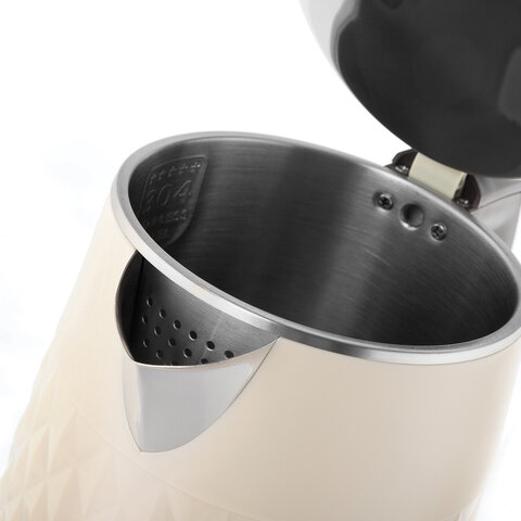 Чайник с двойными стенками BRAYER BR1043WH, 1,5 л, 2200 Вт, закрытый нагревательный элемент, бежевый - фото 4