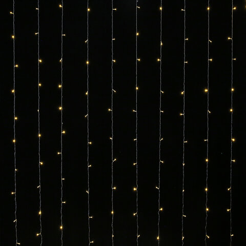 Электрогирлянда-занавес комнатная "Штора" 3х3 м, 196 LED, теплый белый свет, 220 V, ЗОЛОТАЯ СКАЗКА, 591352 - фото 2
