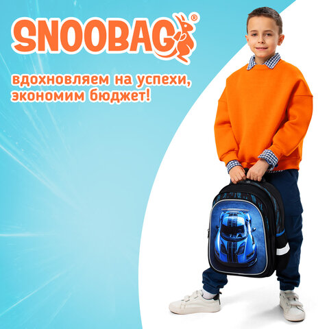 Рюкзак SNOOBAG (СНУБЭГ) FLOSSY, 2 отделения, 3 кармана, "Гонки", объемный дизайн, 40х28х18 см, 274442 - фото 17
