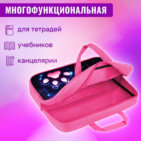 Папка на молнии с ручками BRAUBERG А4, 1 отделение, полиэстер, 80 мм, "Pink lava", 273299 - фото 13