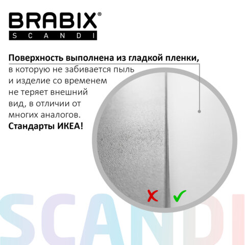 Стол письменный/компьютерный BRABIX "Scandi CD-017", 900х450х750 мм, 2 ящика, белый, 641894, ЦБ013706-1 - фото 12