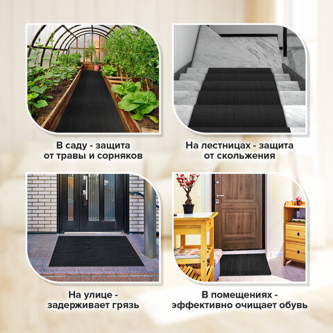 Коврик ДОРОЖКА 0,9х10 м, "ТРАВКА" ЧЕРНЫЙ пластиковый грязезащитный, щетина 10 мм, LAIMA EXPERT, 701070 - фото 11