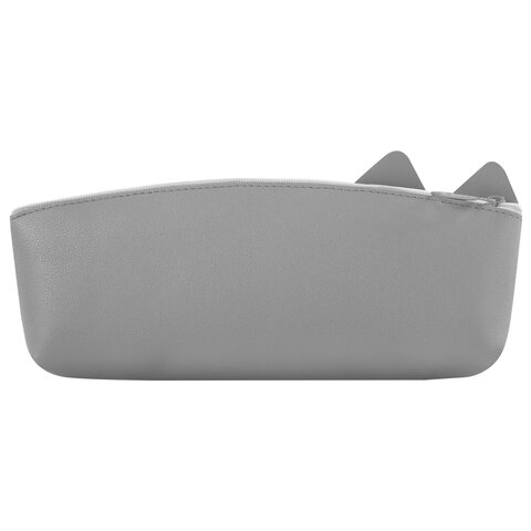Пенал ЮНЛАНДИЯ ЮНИОР, 1 отделение, искусственная кожа, "Gray kitty", 20х9х7 см, 273819 - фото 3