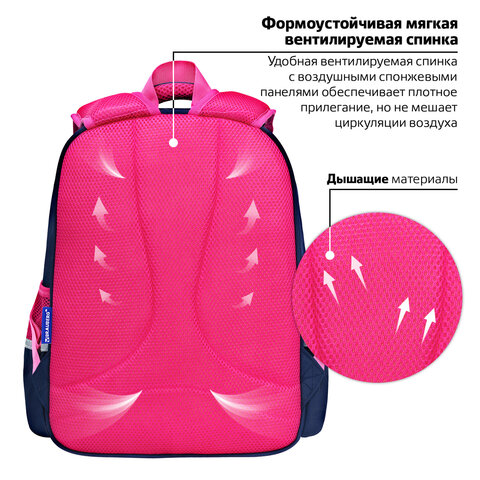 Рюкзак BRAUBERG SNAP, 2 отделения, 3 кармана, "Elegant bow", 39х28х16 см, 273129 - фото 13