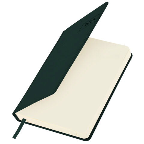 Ежедневник датированный 2026 А5 138x213 мм, BRAUBERG "Imperial", под кожу, темно-зеленый, 117066 - фото 4