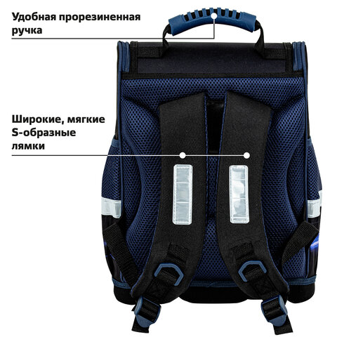 Ранец ЮНЛАНДИЯ WISE, 1 отделение, 3 кармана, устойчивое дно, "Street power", 37x29х15 см, 272071 - фото 16