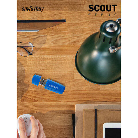 Флеш-диск 8 GB SMARTBUY Scout USB 2.0, синий, SB008GB2SCB - фото 9