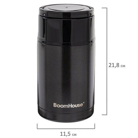 Термос 1 л для еды/напитков с широким горлом, BOOMHOUSE (БУМХАУС) LUNCH, нержавеющая сталь SUS304, черный, 700327 - фото 8