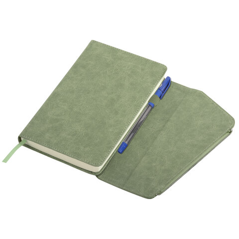 Ежедневник датированный 2026, А5, 145х213 мм, BRAUBERG "Jacket", под кожу, клапан, держатель, зеленый, 117402 - фото 4