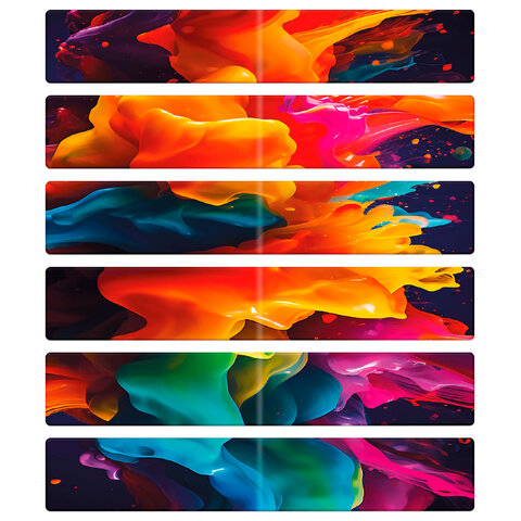 Закладки для книг МАГНИТНЫЕ, "АССОРТИ 5 ДИЗАЙНОВ ABSTRACTION", 6 штук, 60x20 мм, FUNSTER (ФАНСТЕР), 116653 - фото 8