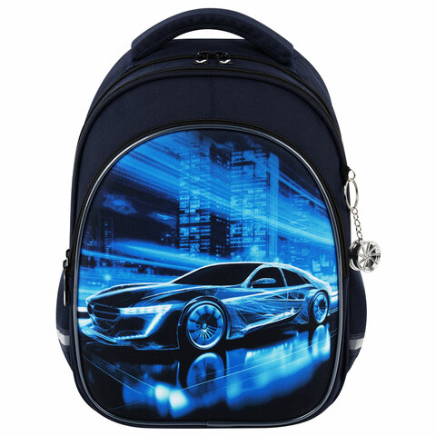 Рюкзак BRAUBERG OPTIMA, 2 отделения, с брелоком, "Night driver", 36х27х18 см, 272096 - фото 2
