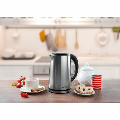 Чайник GORENJE K15DWS, 1,5 л, 2200 Вт, закрытый нагревательный элемент, металл, 740214 - фото 6