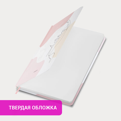 Ежедневник недатированный с резинкой А5 145х203 мм, BRAUBERG, твердый, фольга, 128 л., "Figure", 116297 - фото 13