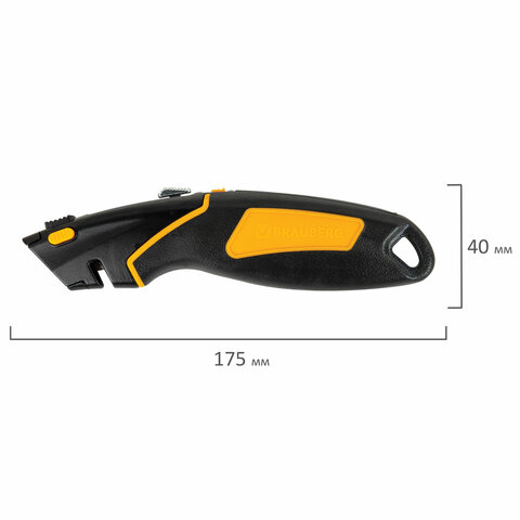 Нож универсальный мощный цинковый BRAUBERG METALLIC PRO, автофиксатор, резиновые вставки, 238738 - фото 7