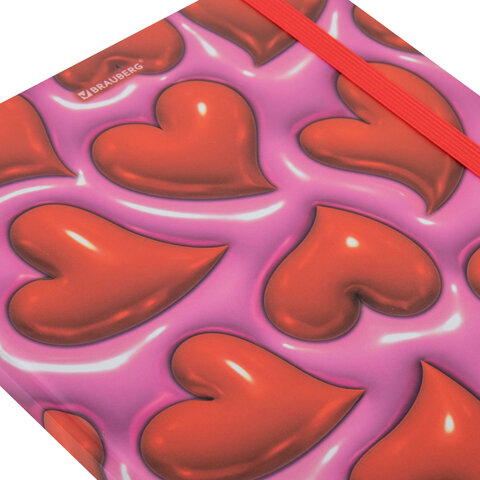 Дневник 1-11 класс 48 л., твердый, BRAUBERG, матовая ламинация, резинка, закладка-ляссе, с подсказом, "Сердечки", 107241 - фото 4