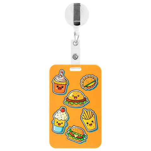 Бейдж вертикальный с 3D-печатью "Street food" (85х54 мм), с рулеткой, СЛАЙДЕР, FUNSTER (ФАНСТЕР), 238843 - фото 1