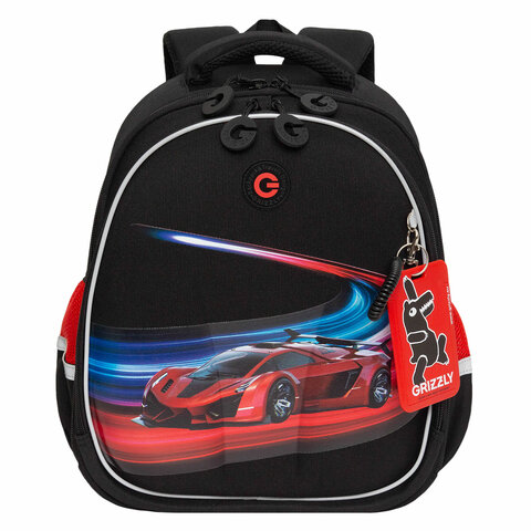 Ранец GRIZZLY анатомическая спинка, с бейджем, для мальчиков, RACER, 36х28х20 см, RAz-487-12/1 - фото 2