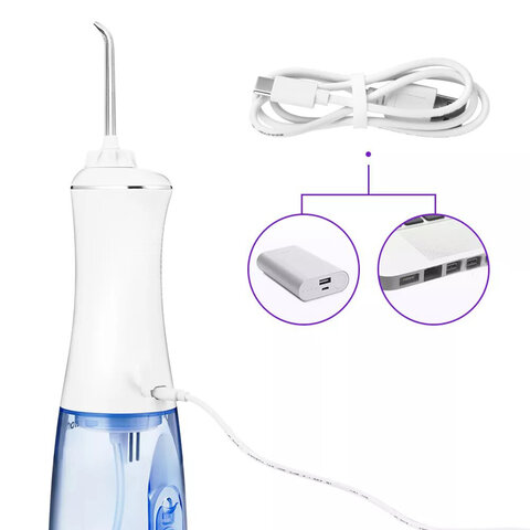 Ирригатор для полости рта KITFORT КТ-2915, портативный, емкость резервуара 0,35 л, 2 насадки, белый - фото 5