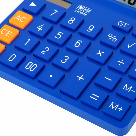 Калькулятор настольный BRAUBERG DIGITAL-12-BL (151х152 мм), 12 разрядов, двойное питание, СИНИЙ, 272969 - фото 7