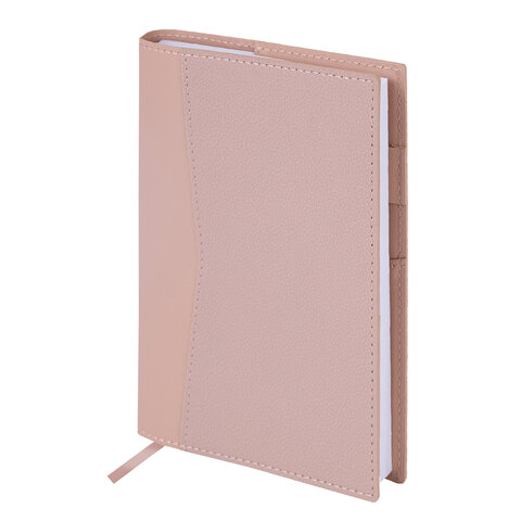 Ежедневник недатированный В6 130х185 мм BRAUBERG "Glam", под кожу, 160 л., розовый, 116219 - фото 1