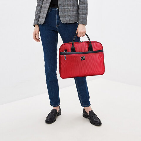 Сумка портфель BRAUBERG DANDY с отделением для ноутбука 15,6", 3 кармана, "Dialog", красная, 30х40х7 см, 240462 - фото 10