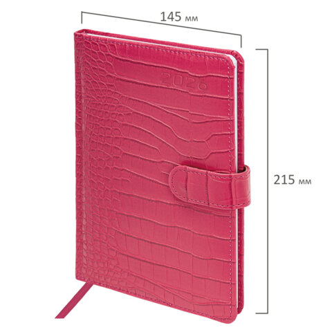 Еженедельник датированный 2026 А5 145х215 мм, BRAUBERG "Party", под кожу, розовый, 117176 - фото 2