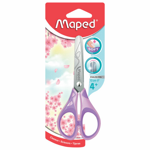 Ножницы MAPED (Франция) "Essentials Soft", 130 мм, закругленные, цвет ассорти, 464411 - фото 4
