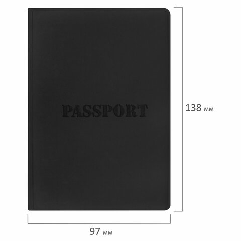 Обложка для паспорта, мягкий полиуретан, "PASSPORT", черная, STAFF, 238407 - фото 7