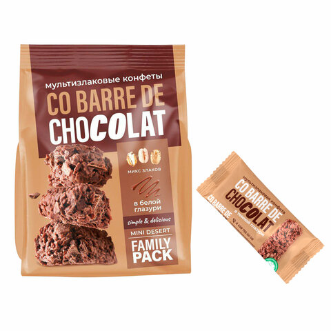 Конфеты мультизлаковые CO BARRE DE CHOCOLAT с темной глазурью, 135 г, УТ-00032333 - фото 2