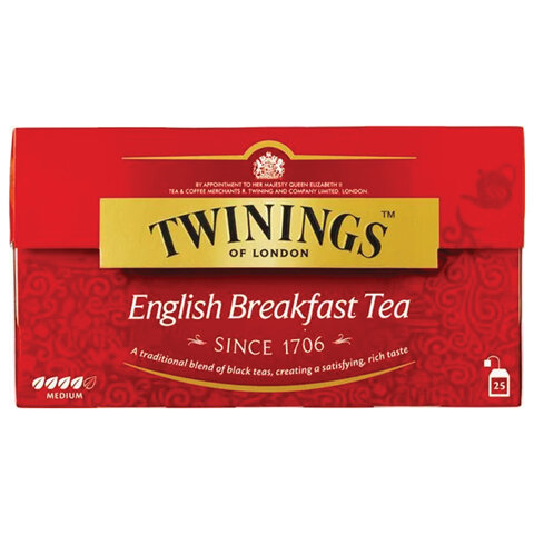 Чай TWININGS "English Breakfast", 25 пакетиков в конвертах по 2 г, БРИТАНИЯ, 12005 - фото 2