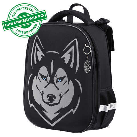 Ранец BRAUBERG SHINY, 2 отделения, с брелоком, "Husky", СВЕТЯЩИЙСЯ РИСУНОК, 38х28х14 см, 271383 - фото 22