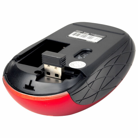 Мышь беспроводная SONNEN V-111, USB, 800/1200/1600 dpi, 4 кнопки, оптическая, красная, 513520 - фото 8
