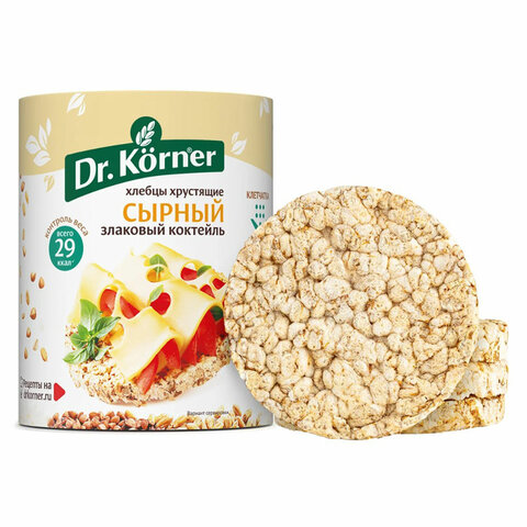 Хлебцы DR.KORNER "Сырные" злаковый коктейль, хрустящие, 100 г, пакет, 601090026 - фото 5