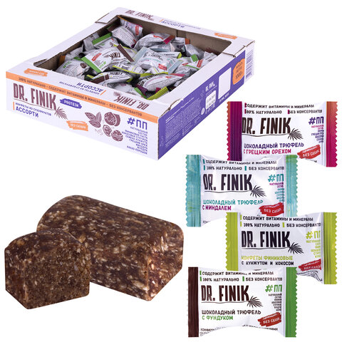 Конфеты финиковые DR.FINIK ассорти (фундук, миндаль, грецкий орех, кунжут), без сахара, 1000 г - фото 4