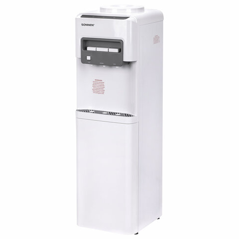 Кулер для воды SONNEN FSC-03AC, напольный, НАГРЕВ/ОХЛАЖДЕНИЕ КОМПРЕССОР, шкаф, 3 крана, белый, 455419 - фото 1