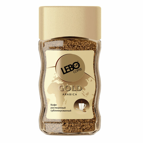 Кофе растворимый LEBO "Gold" 100 г, стеклянная банка, сублимированный - фото 1