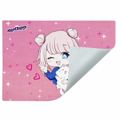 Настольное покрытие ЮНЛАНДИЯ, А4+, пластик, 33x23 см, "Anime pals", 272371 - фото 3