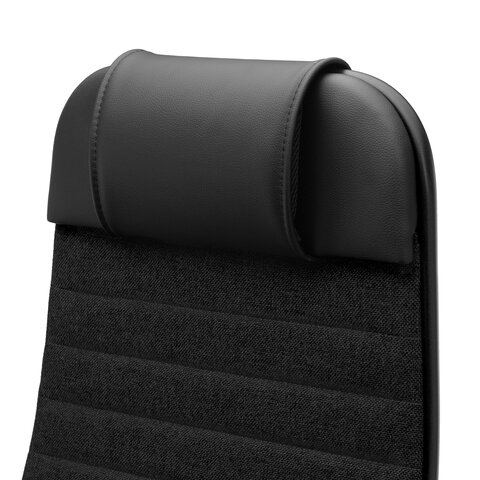 Кресло офисное МЕТТА "К-27" хром, ткань, сиденье и спинка мягкие, черное - фото 13