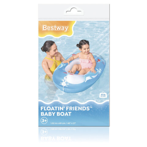 Надувная лодочка "Подводный мир" с окошком, 102х69 см, 3-6 лет, BESTWAY, 34037 - фото 1