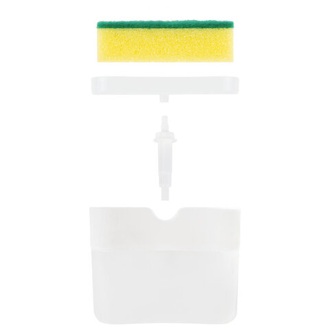 Диспенсер/дозатор для моющего средства, органайзер + губка, БЕЛЫЙ, 7х14х11 см, ЛЮБАША, 700039 - фото 4