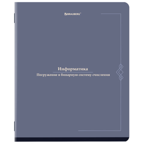 Тетрадь предметная VINTAGE 48 л., SoftTouch, ИНФОРМАТИКА, клетка, подсказ, BRAUBERG, 405154 - фото 1